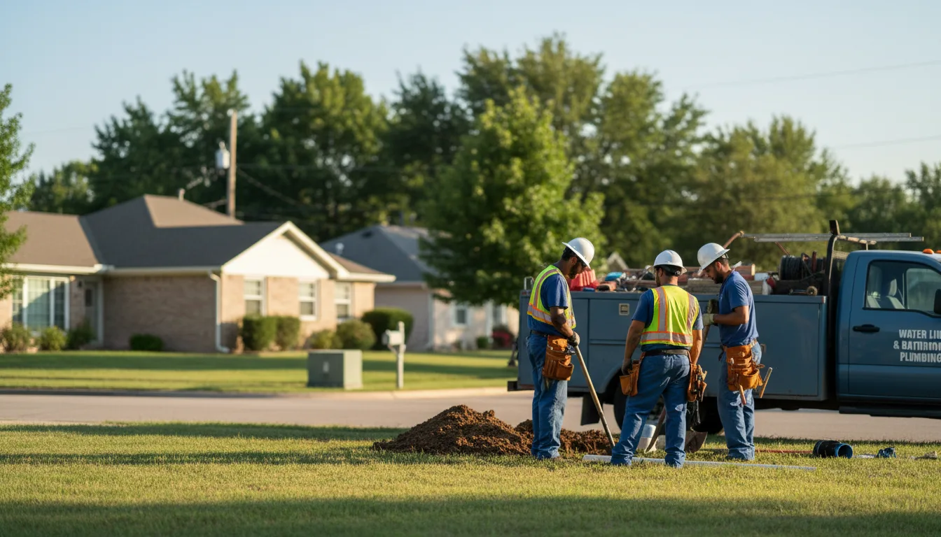 Residential water line and bathroom plumbing service in Fillmore, IN